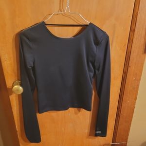 Victoria secret pink crop compression long sleeve shirt active